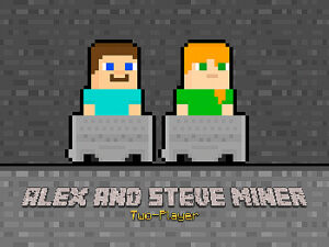 Play alex and steve miner two player free game