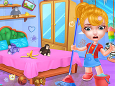 Play baby doll the house cleaning game free game
