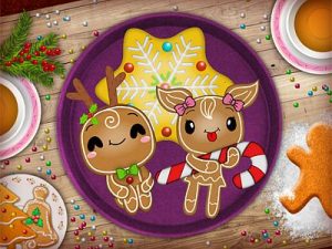 Play christmas gingerbread color me free game