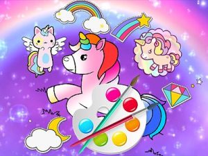 Play fabulous cute unicorn coloring book free game