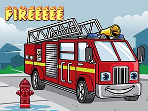 Play fire truck jigsaw free game