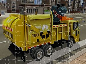 Play garbage trucks jigsaw free game