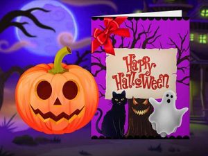 Play happy halloween princess card designer free game