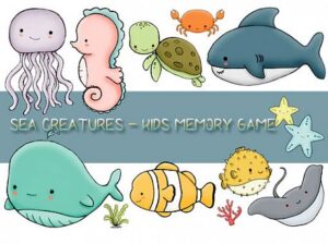 Play kids memory sea creature free game