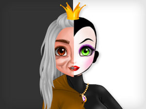 Play princess halloween makeup halffaces tutorial free game