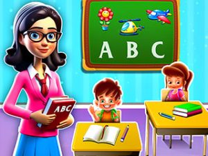 Play kindergarten school teacher free game