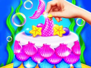 Play mermaid glitter cake maker free game